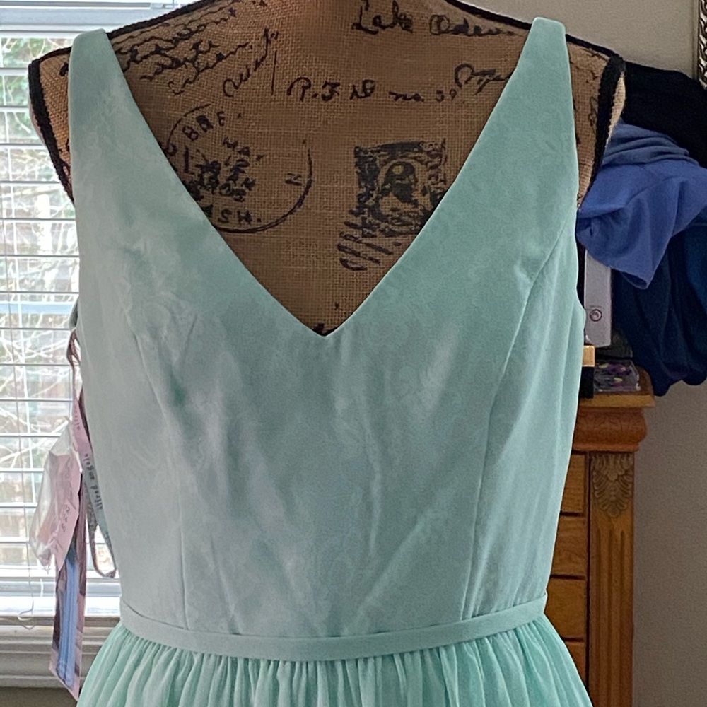 Blue V-neck Dress
